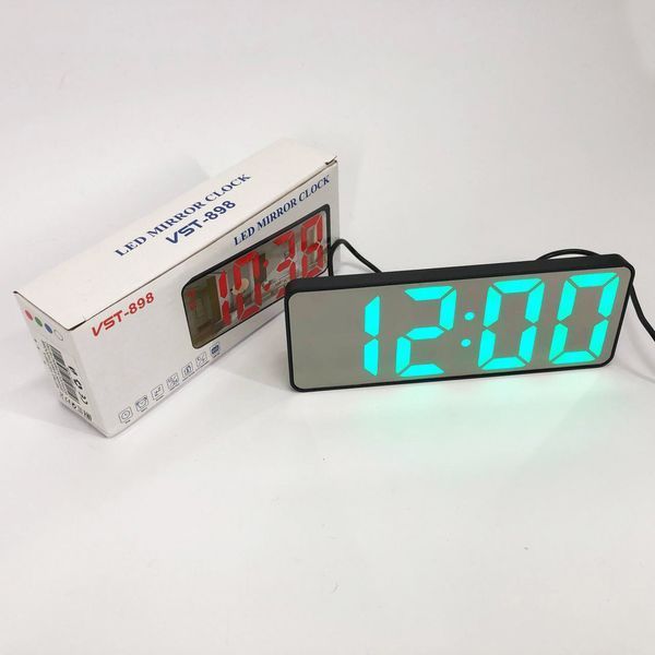 Електронний настільний LED годинник від USB VST-898-4 з будильником і термометром оригінальний настільний годинник 00012649 фото