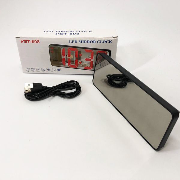 Електронний настільний LED годинник від USB VST-898-4 з будильником і термометром оригінальний настільний годинник 00012649 фото