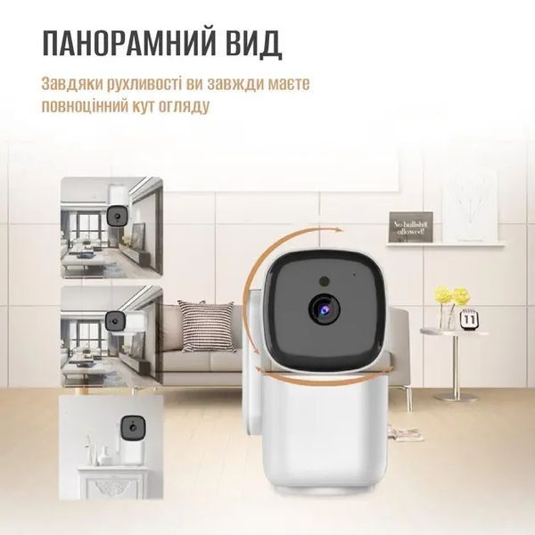 Умная WiFi IP камера для дома видеонаблюдения Noxon Smart Camera 360 охрана для вашего дома и квартиры без слепых зон с двухсторонней связью 00017538 фото