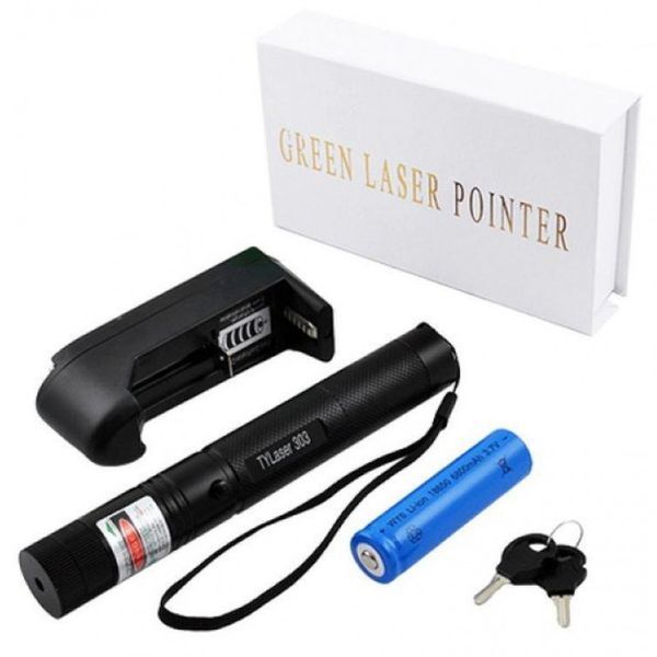 Лазерна указка Green Laser Pointer JD-303, Лазери із зеленим променем лазера, Лазерна указка брелок 00023419 фото