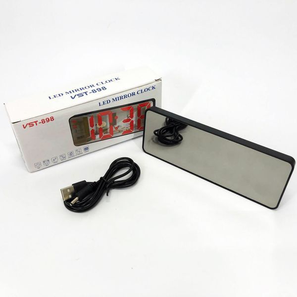 Електронний настільний LED годинник від USB VST-898-4 з будильником і термометром оригінальний настільний годинник 00012649 фото