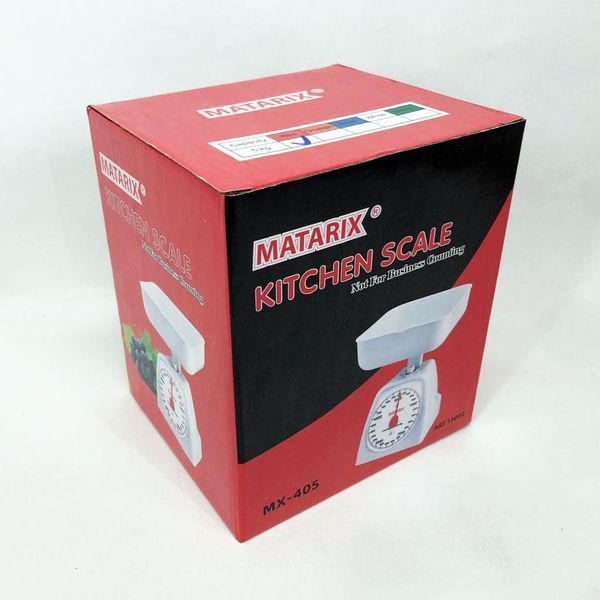Весы кухонные механические MATARIX MX-405 5 кг, кухонные весы для взвешивания продуктов. Цвет: красный 00018734 фото