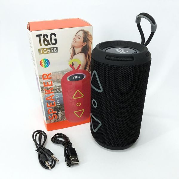 Bluetooth колонка портативна TG656 FM-радіо, акумуляторна колонка для музики. Колір: чорний 00017238 фото