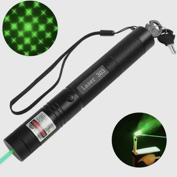 Лазерна указка Green Laser Pointer JD-303, Лазери із зеленим променем лазера, Лазерна указка брелок 00023419 фото
