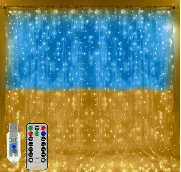 Патриотическая гирлянда штора Флаг Украины 3*3 м 160 LED классическая IP44 00024744 фото