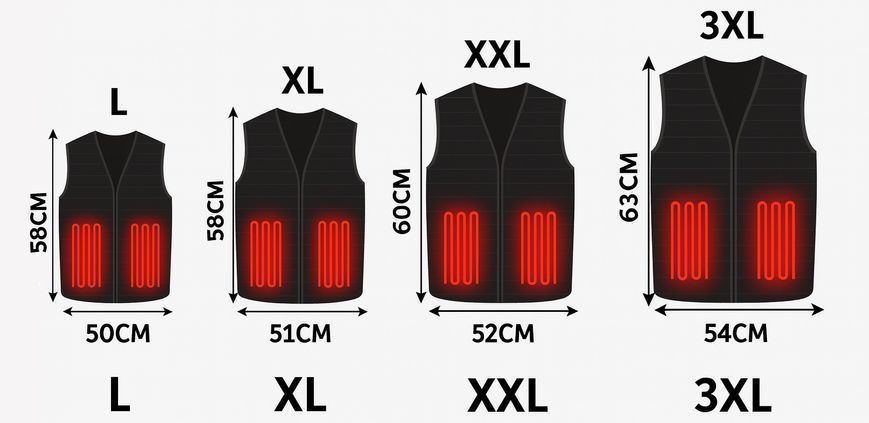 Жилет (3XL) согревающий зимний с USB подогревом унисекс черный 00015002 фото