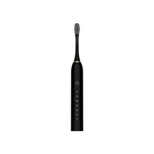 Черная Электрическая зубная щетка Sonic Toothbrush Х-3 ультразвуковая аккумуляторная 4 сменные насадки в комплекте 00015008 фото