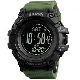 Часы наручные мужские SKMEI 1356AG ARMY GREEN, армейские часы противоударные. Цвет: зеленый 00022136 фото