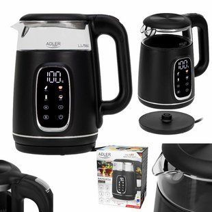Електрочайник Adler AD 1305 Black Silver 2200Вт 1.7Л 00020202 фото