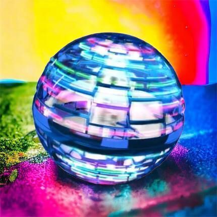 Летающий шар спиннер светящийся FlyNova Pro Gyrosphere игрушка мяч бумеранг, игрушка летающий шар 00015802 фото