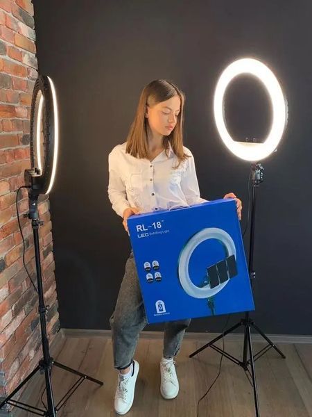Кольцевая LED лампа RL-18, 45см, пульт в комплекте 00018271 фото