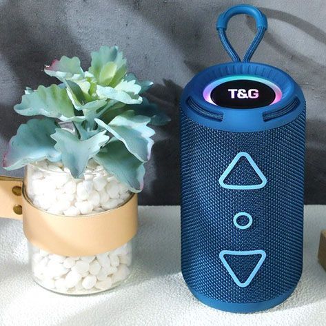 Bluetooth колонка портативна TG656 FM-радіо, потужна переносна акустична колонка. Колір: синій 00017239 фото