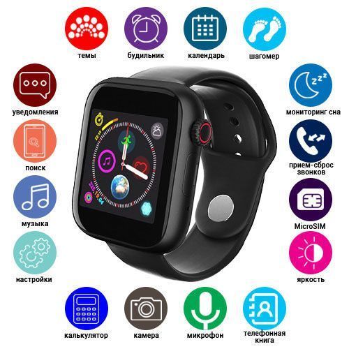 Умные смарт часы Smart Watch Z6 c SIM с камерой. Цвет: черный 00022406 фото