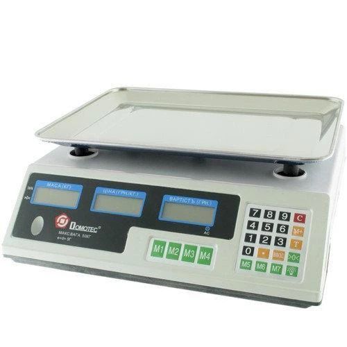 Весы торговые платформа DOMOTEC MS-228 до 50кг аккумулятор 00020083 фото