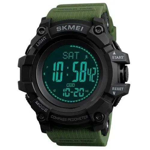 Годинник наручний чоловічий SKMEI 1356AG ARMY GREEN, армійський годинник протиударний. Колір: зелений 00022136 фото