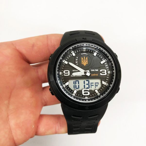 Часы наручные мужские SKMEI 5561/1655BKWT, спортивные, Мужские армейские водостойкие тактические часы 00022121 фото