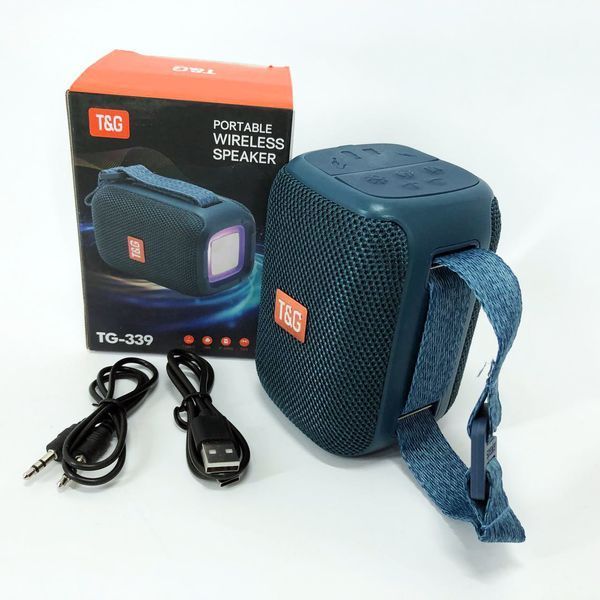 Портативна Bluetooth колонка TG339 5W з RGB підсвічуванням, Bluetooth колонка для вулиці. Колір: синій 00017710 фото