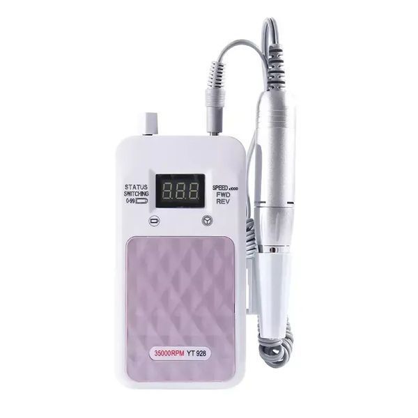 Портативный Фрезер для ногтей Nail Drill YT-928 аккумуляторный с индикатором заряда на 35 000 оборотов 00021857 фото