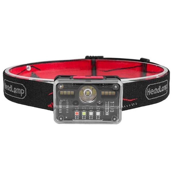 Фонарь налобный M-006-XPG+8SMD+4SMD(white+red+green+blue+UV), Фонарь аккумуляторный для рыбалки 00023493 фото