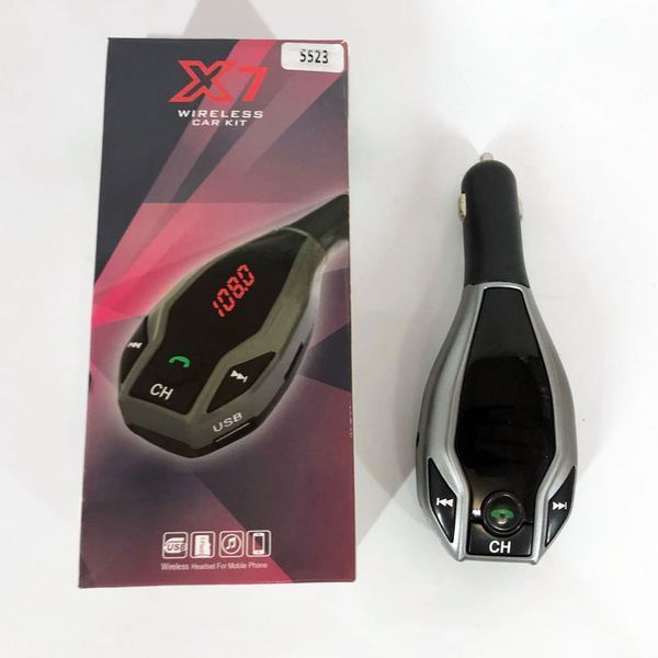 Автомобильный трансмиттер FM MOD. X7 BT модулятор Bluetooth Золотой, ФМ модулятор в машину. Цвет: серебро 00017043 фото