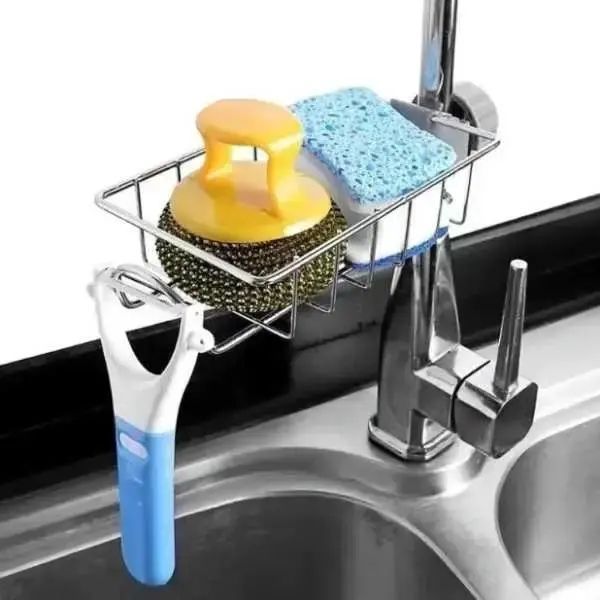 Органайзер для мойки HELPER XL-232, (17х10х4 см) / Подвесной держатель для крановых губок / Полочка на смеситель 00020528 фото