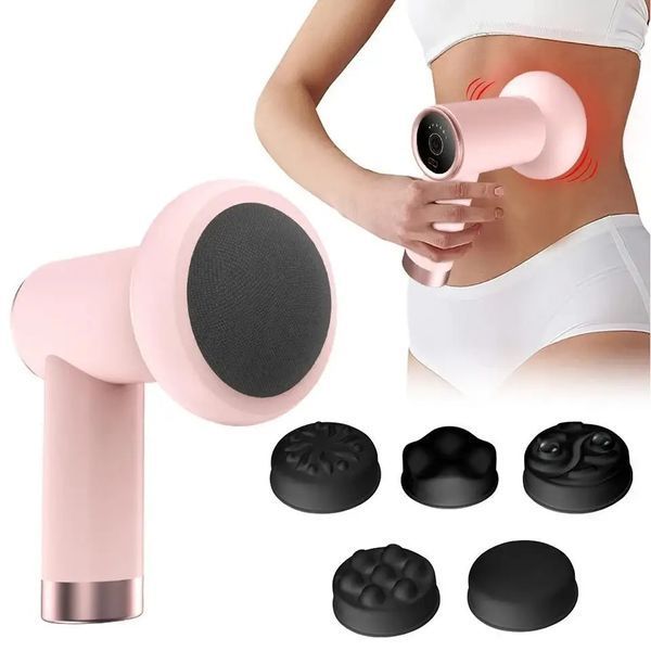 Масажер антицелюлітний для тіла рук та ніг 4 насадки 6 швидкостей Deep Rolling Massager. Колір: рожевий 00014831 фото