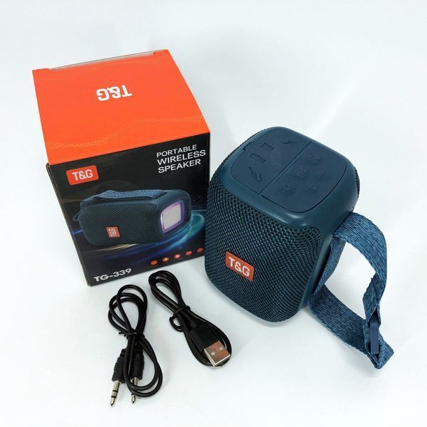 Портативна Bluetooth колонка TG339 5W з RGB підсвічуванням, Bluetooth колонка для вулиці. Колір: синій 00017710 фото