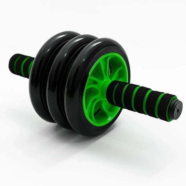Фітнес колесо для преса DOUBLE WHEEL ABS HEALTH ABDOMEN ROUND, тренажер ролик для преса 00015717 фото