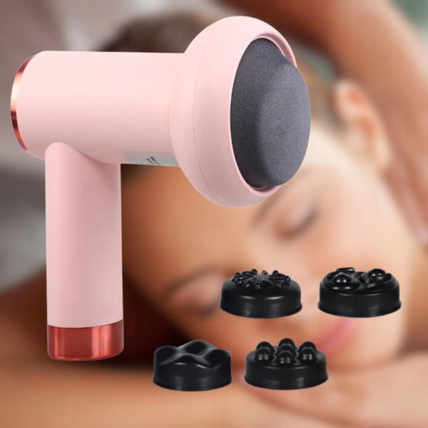 Масажер антицелюлітний для тіла рук та ніг 4 насадки 6 швидкостей Deep Rolling Massager. Колір: рожевий 00014831 фото