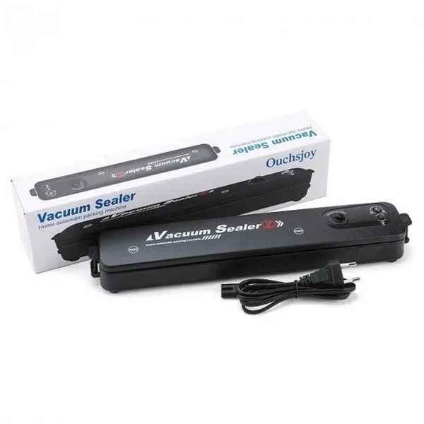 Вакууматор Vacuum Sealer вакуумний пакувальник для їжі, побутовий вакууматор чорний 00019307 фото