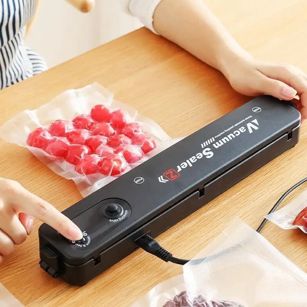 Вакууматор Vacuum Sealer вакуумний пакувальник для їжі, побутовий вакууматор чорний 00019307 фото
