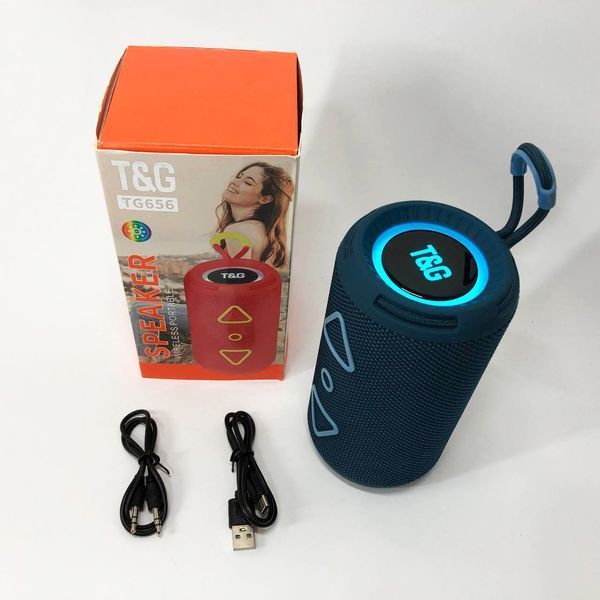 Bluetooth колонка портативна TG656 FM-радіо, потужна переносна акустична колонка. Колір: синій 00017239 фото