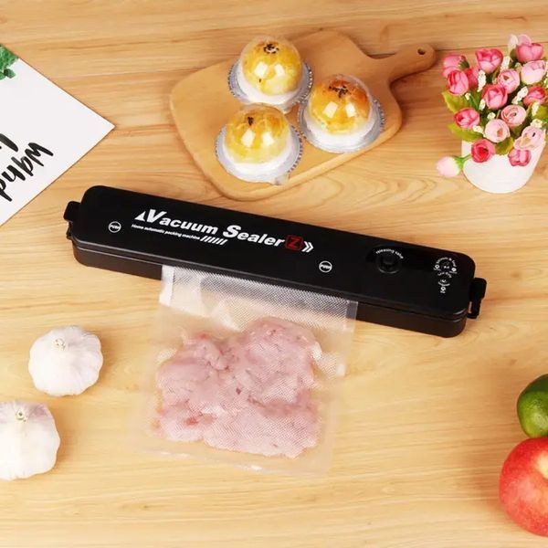 Вакууматор Vacuum Sealer вакуумний пакувальник для їжі, побутовий вакууматор чорний 00019307 фото