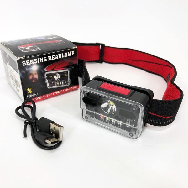 Фонарь налобный M-006-XPG+8SMD+4SMD(white+red+green+blue+UV), Фонарь аккумуляторный для рыбалки 00023493 фото
