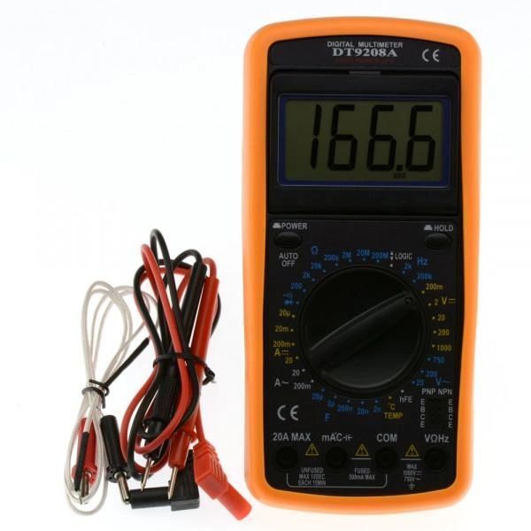 Мультиметр цифровий Digital DT-9208A універсальний, мультиметр для дому, гарний мультиметр 00017265 фото