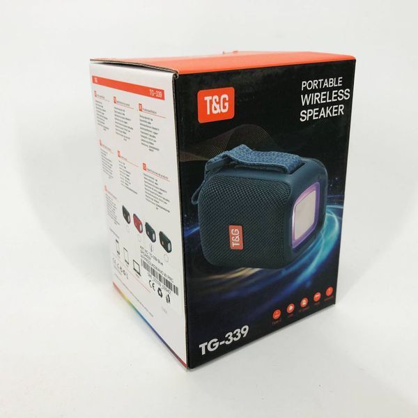 Портативна Bluetooth колонка TG339 5W з RGB підсвічуванням, Bluetooth колонка для вулиці. Колір: синій 00017710 фото