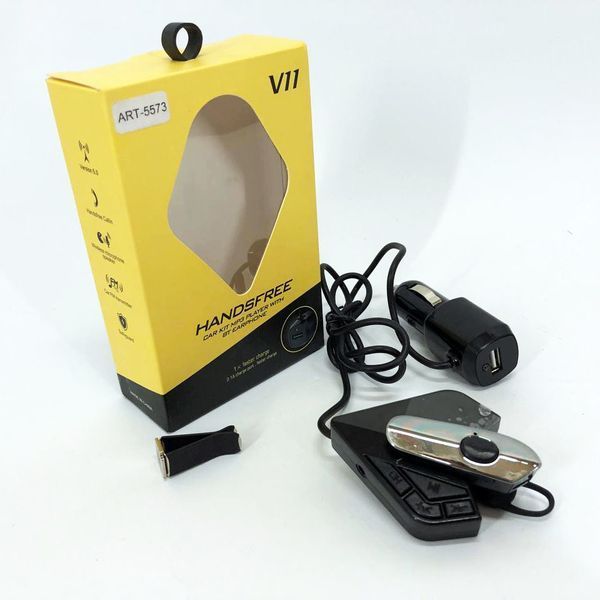Трансмітер FM V11 BT з Bluetooth гарнітурою модулятор, блютуз фм передавач для автомагнітоли 00016765 фото