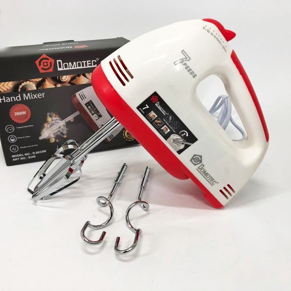 Міксер DOMOTEC R6633W 260 Вт, Простий ручний міксер, Міксер зручний ручний, Міксер блендер ручний 00019846 фото