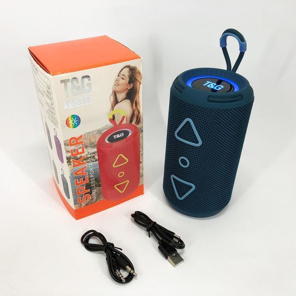 Bluetooth колонка портативна TG656 FM-радіо, потужна переносна акустична колонка. Колір: синій 00017239 фото