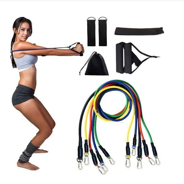 Еспандер гума для зарядок exercise pipe, еспандер гумовий джгут вправи, Фітнес гумки 5 в 1 00014301 фото