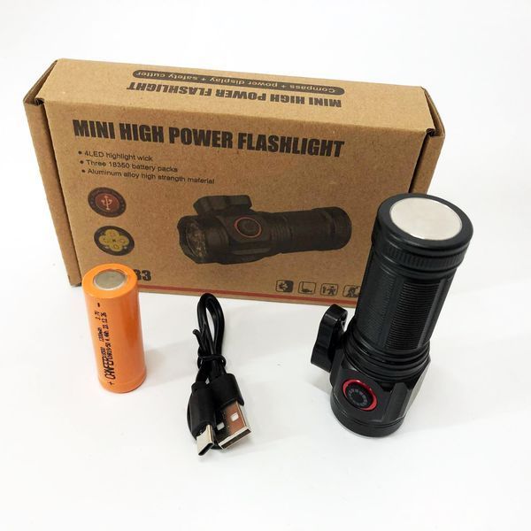 Ручной фонарик W5183-4XHP360, Фонарь ручной мощный, Тактичный фонарь, Карманный мини фонарь 00022951 фото