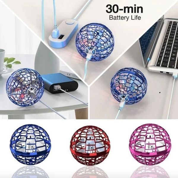 Летающий шар спиннер светящийся FlyNova Pro Gyrosphere игрушка мяч бумеранг, игрушка летающий шар 00015802 фото
