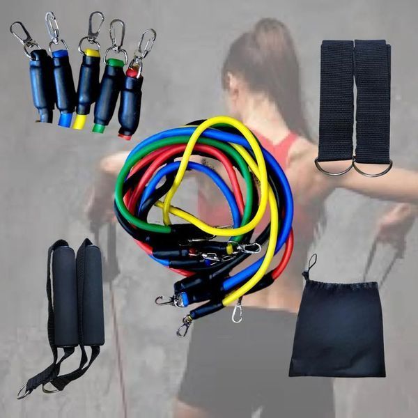 Еспандер гума для зарядок exercise pipe, еспандер гумовий джгут вправи, Фітнес гумки 5 в 1 00014301 фото