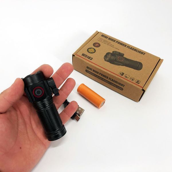 Ручной фонарик W5183-4XHP360, Фонарь ручной мощный, Тактичный фонарь, Карманный мини фонарь 00022951 фото