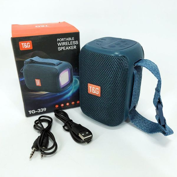 Портативна Bluetooth колонка TG339 5W з RGB підсвічуванням, Bluetooth колонка для вулиці. Колір: синій 00017710 фото