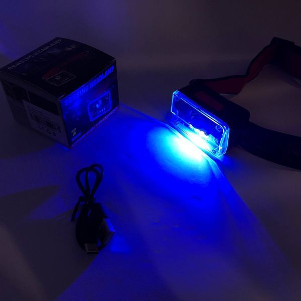 Фонарь налобный M-006-XPG+8SMD+4SMD(white+red+green+blue+UV), Фонарь аккумуляторный для рыбалки 00023493 фото