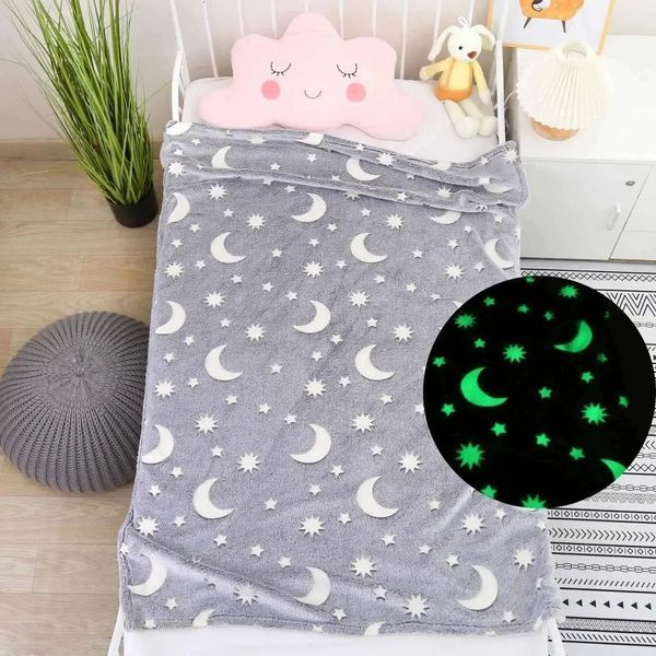 Серый Детский плед-покрывало светящийся в темноте Magic Blanket 150*200 00016061 фото