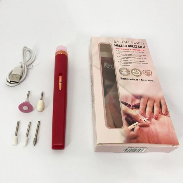Фрезер для манікюру та педикюру Flawless Salon Nails, машинка для зняття манікюру. Колір: червоний 00015294 фото