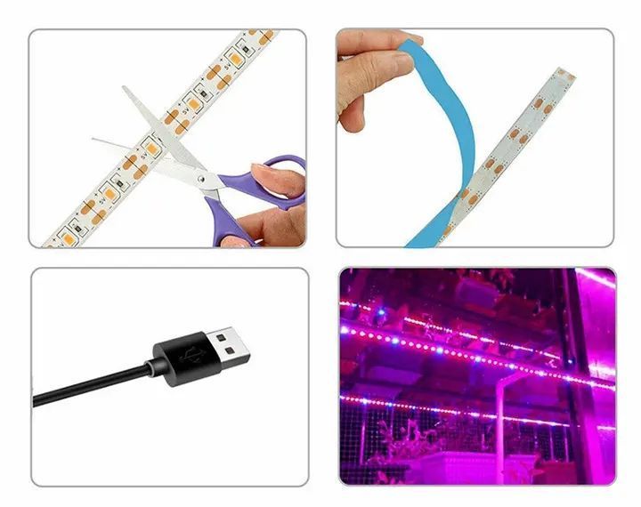 Фитолента для роста саженцев от USB питания фитолампа спектр LED 2 м 00012890 фото
