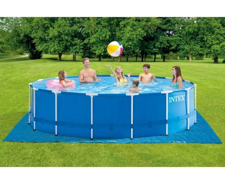 Каркасный бассейн Intex 28242, 457 x 122 см (3785 л/ч, стремянка, тент, подстилка) 00013927 фото